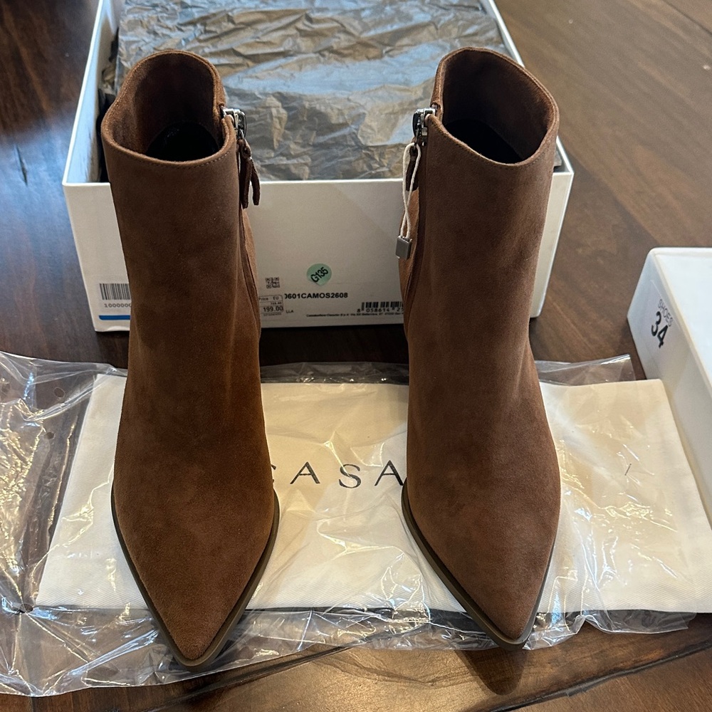 Casadei Women's Tan Suede Ankle Booties